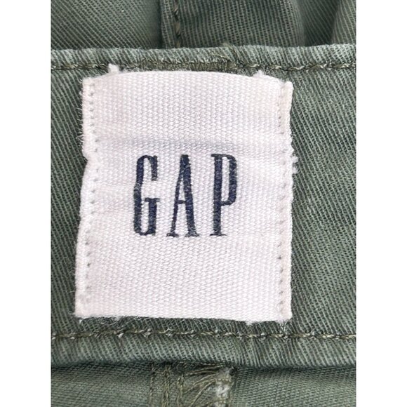 Gap Women’s Girlfriend Khaki Pants 8 Green Chinos Casual Zip Button Loops Pocket - Picture 2 of 11